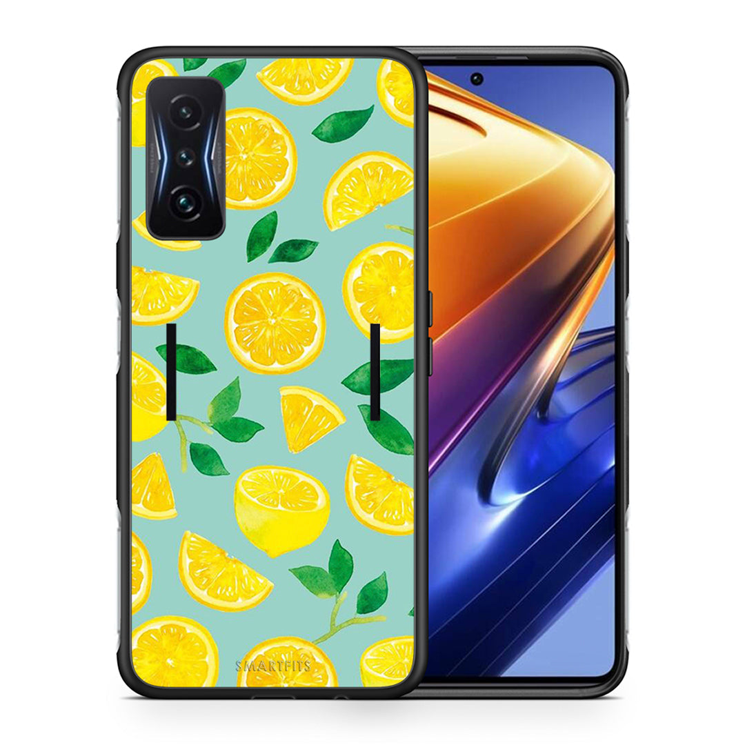 Θήκη Xiaomi Poco F4 GT Lemons από τη Smartfits με σχέδιο στο πίσω μέρος και μαύρο περίβλημα | Xiaomi Poco F4 GT Lemons case with colorful back and black bezels