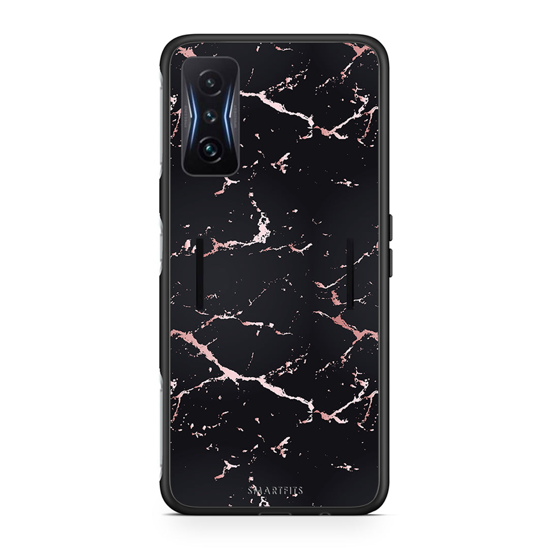 4 - Xiaomi Poco F4 GT Black Rosegold Marble case, cover, bumper