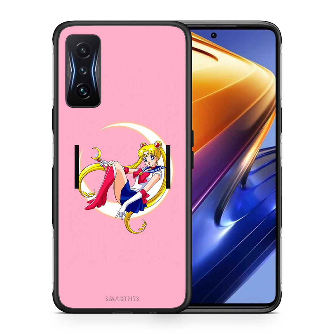 Θήκη Xiaomi Poco F4 GT Moon Girl από τη Smartfits με σχέδιο στο πίσω μέρος και μαύρο περίβλημα | Xiaomi Poco F4 GT Moon Girl case with colorful back and black bezels