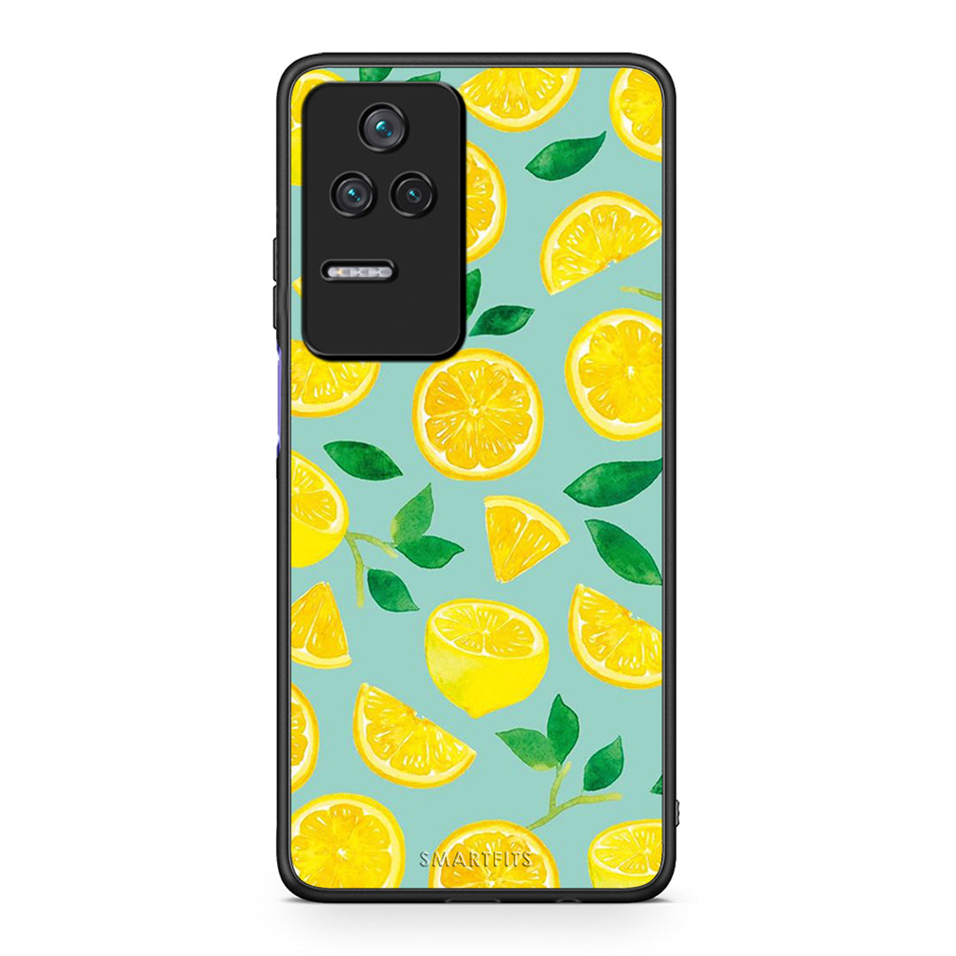 Xiaomi Poco F4 / Redmi K40S Lemons θήκη από τη Smartfits με σχέδιο στο πίσω μέρος και μαύρο περίβλημα | Smartphone case with colorful back and black bezels by Smartfits