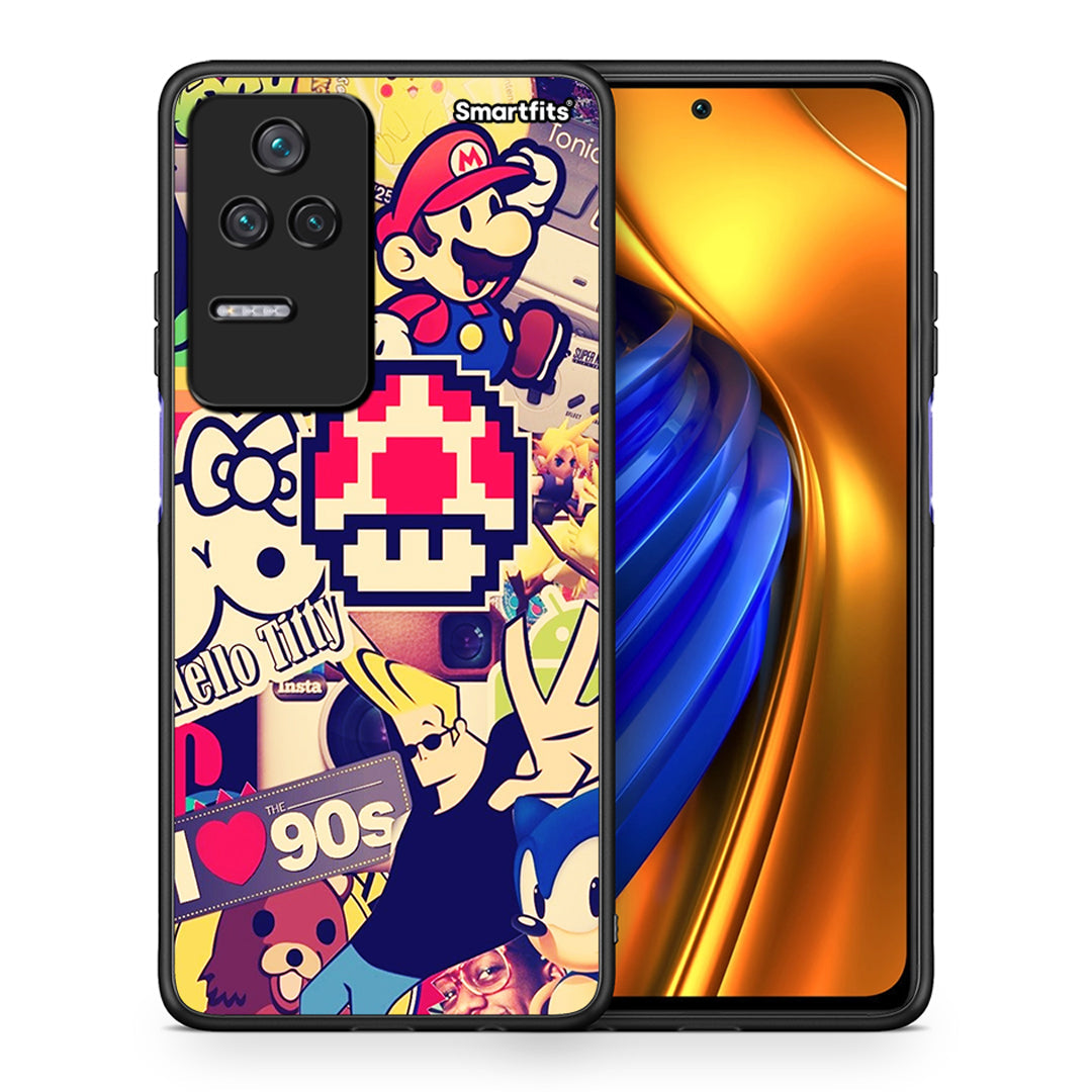 Θήκη Xiaomi Poco F4 / Redmi K40S Love The 90s από τη Smartfits με σχέδιο στο πίσω μέρος και μαύρο περίβλημα | Xiaomi Poco F4 / Redmi K40S Love The 90s case with colorful back and black bezels