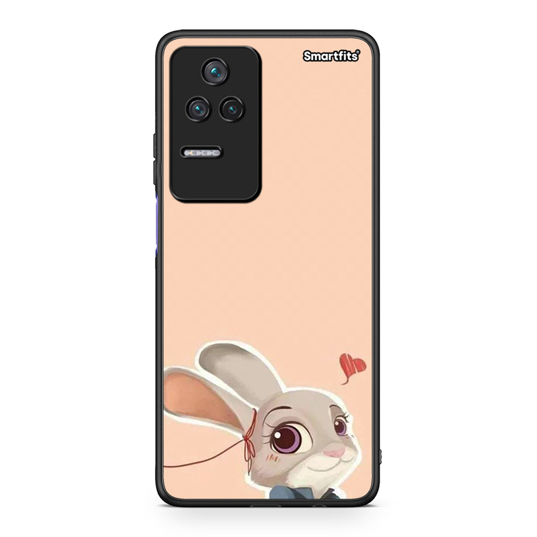 Xiaomi Poco F4 / Redmi K40S Nick Wilde And Judy Hopps Love 2 θήκη από τη Smartfits με σχέδιο στο πίσω μέρος και μαύρο περίβλημα | Smartphone case with colorful back and black bezels by Smartfits