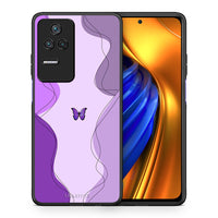 Thumbnail for Θήκη Αγίου Βαλεντίνου Xiaomi Poco F4 / Redmi K40S Purple Mariposa από τη Smartfits με σχέδιο στο πίσω μέρος και μαύρο περίβλημα | Xiaomi Poco F4 / Redmi K40S Purple Mariposa case with colorful back and black bezels