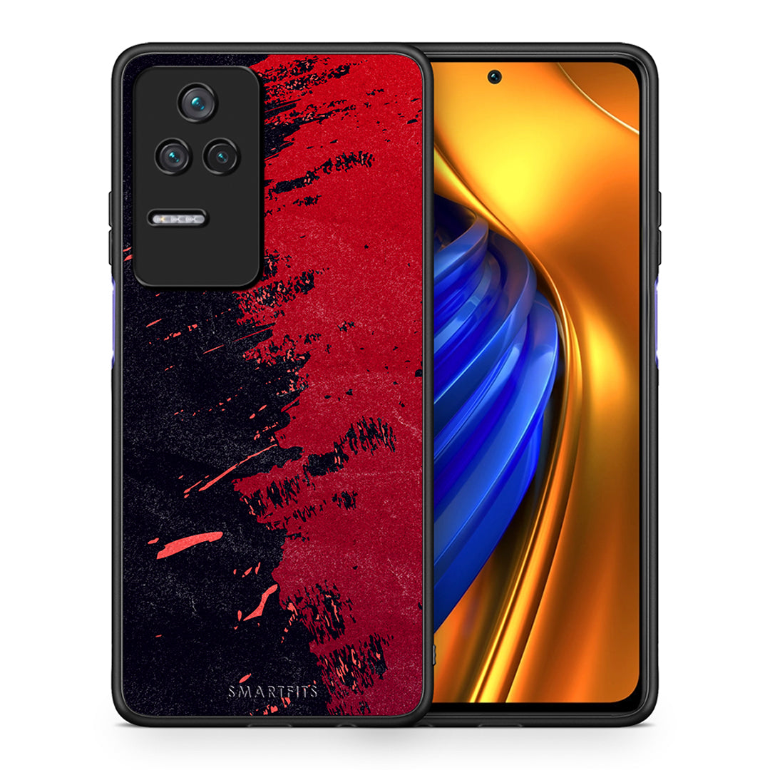 Θήκη Αγίου Βαλεντίνου Xiaomi Poco F4 / Redmi K40S Red Paint από τη Smartfits με σχέδιο στο πίσω μέρος και μαύρο περίβλημα | Xiaomi Poco F4 / Redmi K40S Red Paint case with colorful back and black bezels