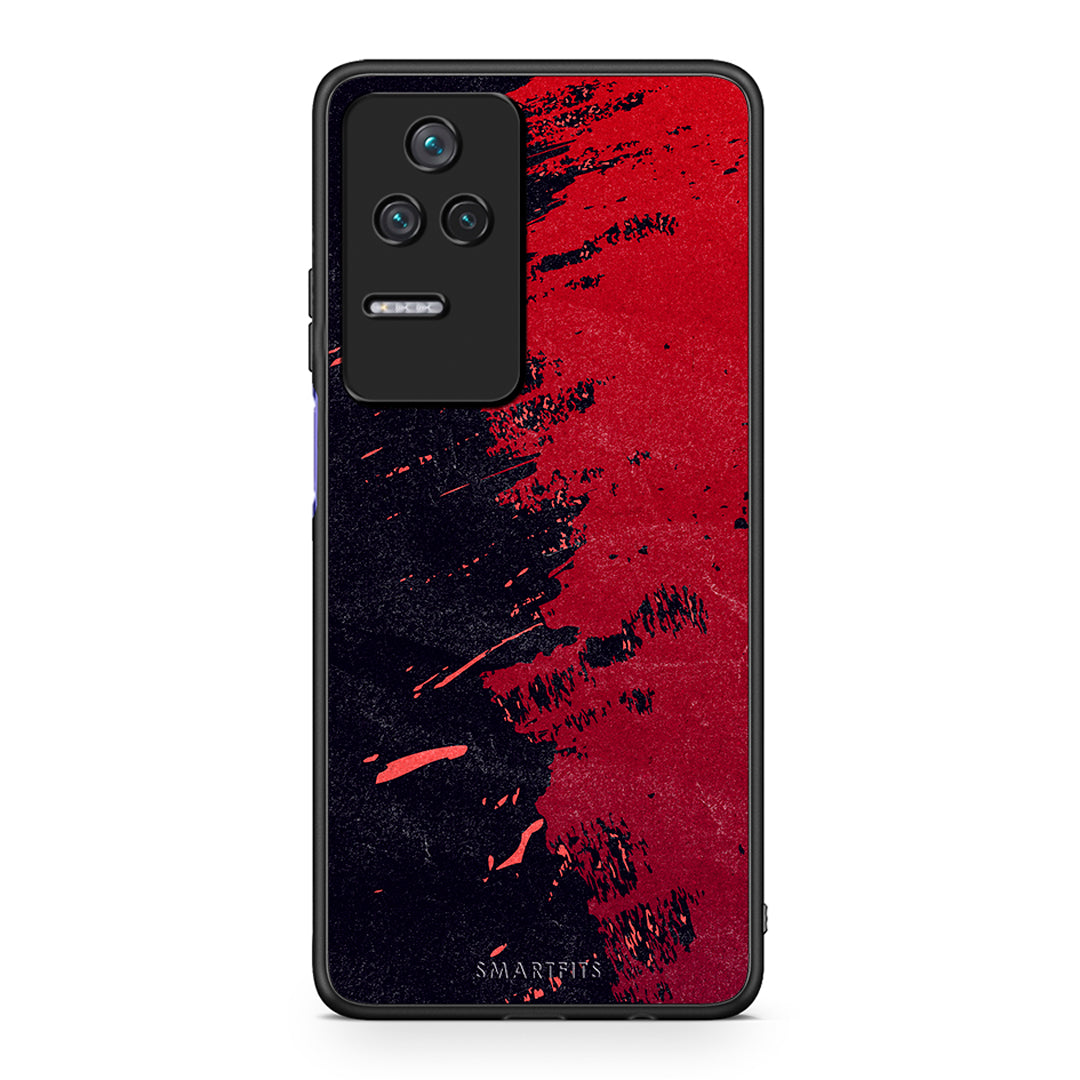 Xiaomi Poco F4 / Redmi K40S Red Paint Θήκη Αγίου Βαλεντίνου από τη Smartfits με σχέδιο στο πίσω μέρος και μαύρο περίβλημα | Smartphone case with colorful back and black bezels by Smartfits