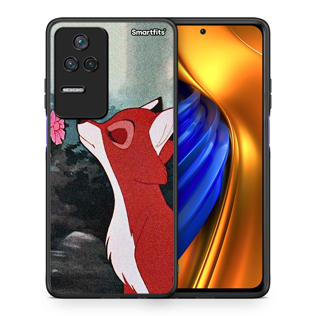 Θήκη Xiaomi Poco F4 / Redmi K40S Tod And Vixey Love 2 από τη Smartfits με σχέδιο στο πίσω μέρος και μαύρο περίβλημα | Xiaomi Poco F4 / Redmi K40S Tod And Vixey Love 2 case with colorful back and black bezels