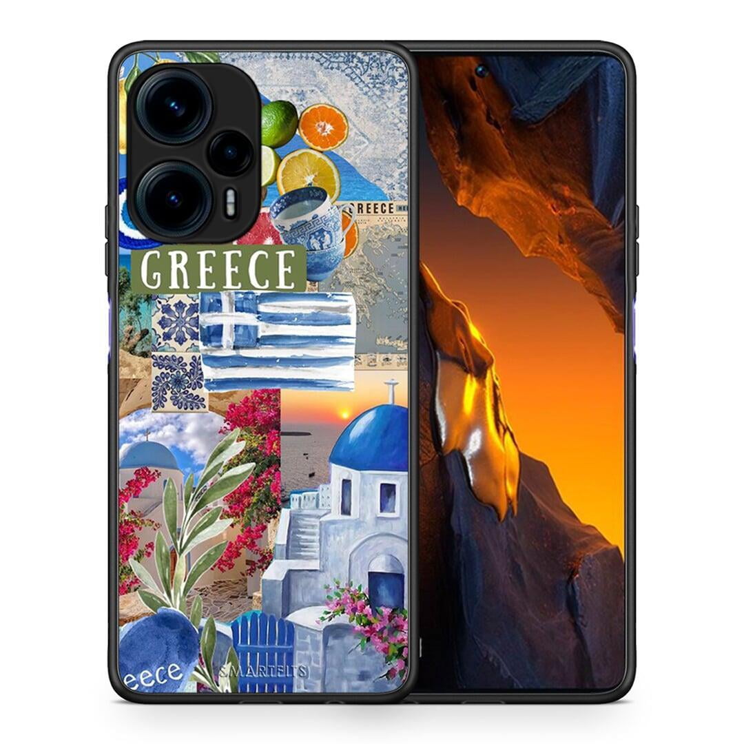 Θήκη Xiaomi Poco F5 5G All Greek από τη Smartfits με σχέδιο στο πίσω μέρος και μαύρο περίβλημα | Xiaomi Poco F5 5G All Greek Case with Colorful Back and Black Bezels