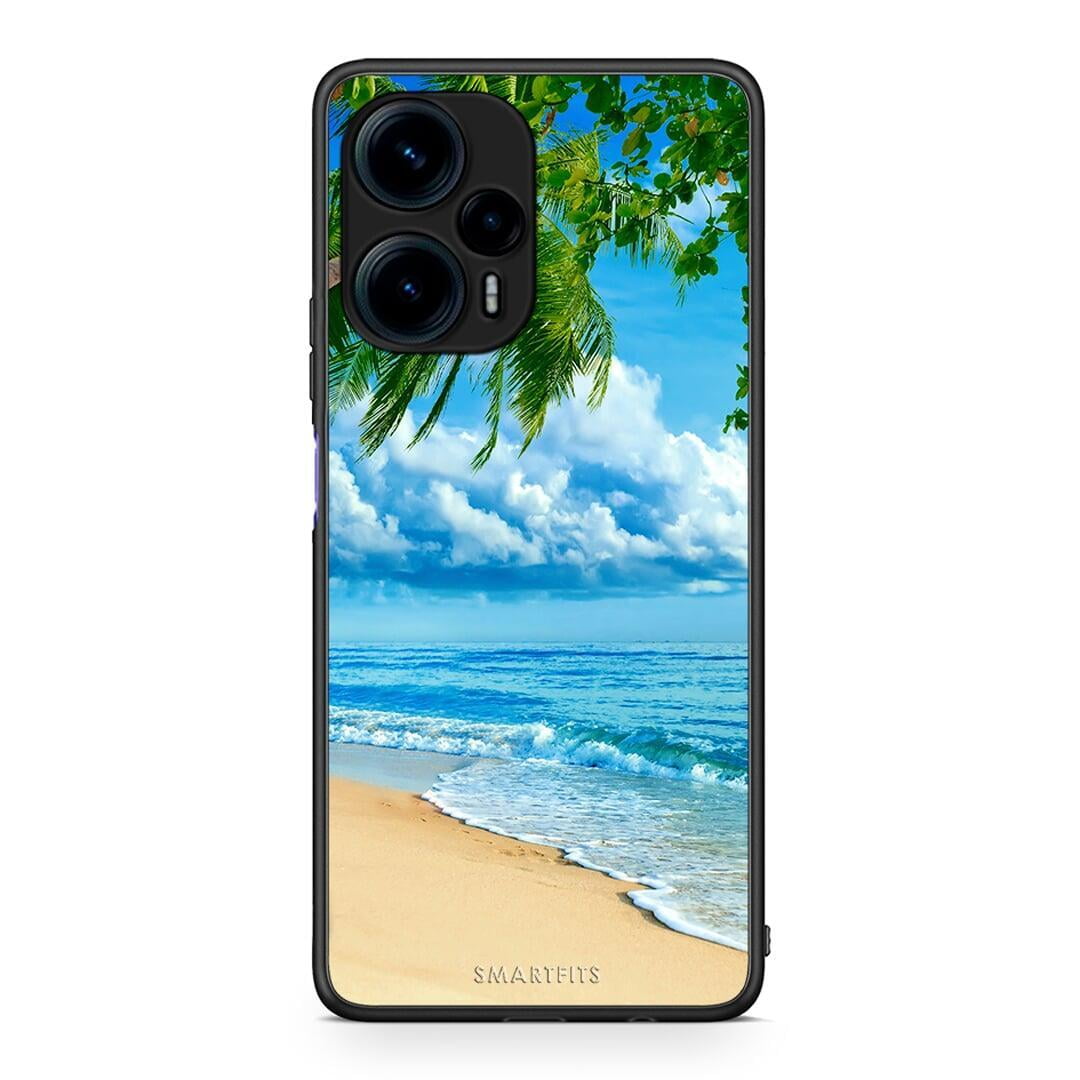 Θήκη Xiaomi Poco F5 5G Beautiful Beach από τη Smartfits με σχέδιο στο πίσω μέρος και μαύρο περίβλημα | Xiaomi Poco F5 5G Beautiful Beach Case with Colorful Back and Black Bezels