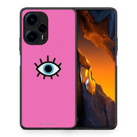 Thumbnail for Θήκη Xiaomi Poco F5 5G Blue Eye Pink από τη Smartfits με σχέδιο στο πίσω μέρος και μαύρο περίβλημα | Xiaomi Poco F5 5G Blue Eye Pink Case with Colorful Back and Black Bezels