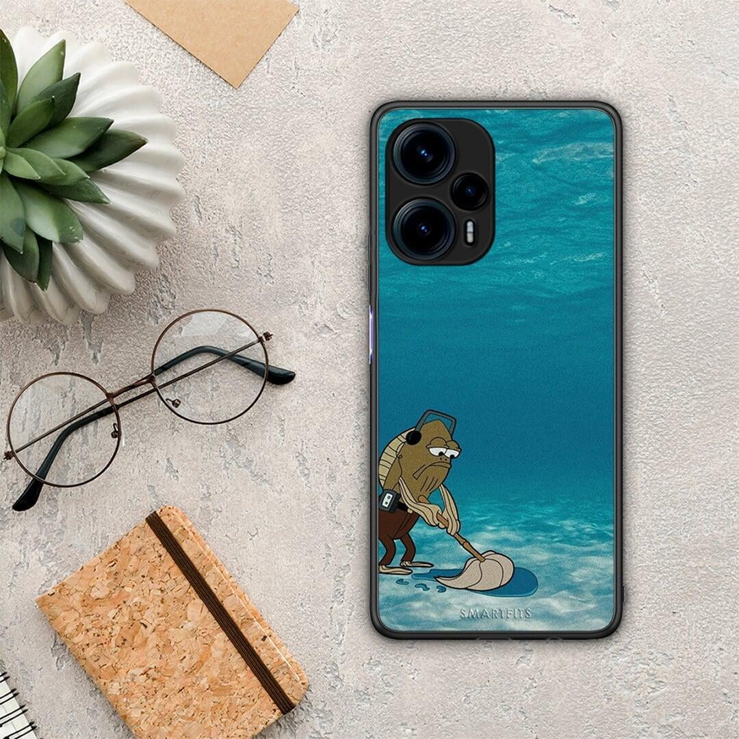 Θήκη Xiaomi Poco F5 5G Clean The Ocean από τη Smartfits με σχέδιο στο πίσω μέρος και μαύρο περίβλημα | Xiaomi Poco F5 5G Clean The Ocean Case with Colorful Back and Black Bezels