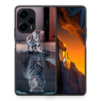 Thumbnail for Θήκη Xiaomi Poco F5 5G Cute Tiger από τη Smartfits με σχέδιο στο πίσω μέρος και μαύρο περίβλημα | Xiaomi Poco F5 5G Cute Tiger Case with Colorful Back and Black Bezels