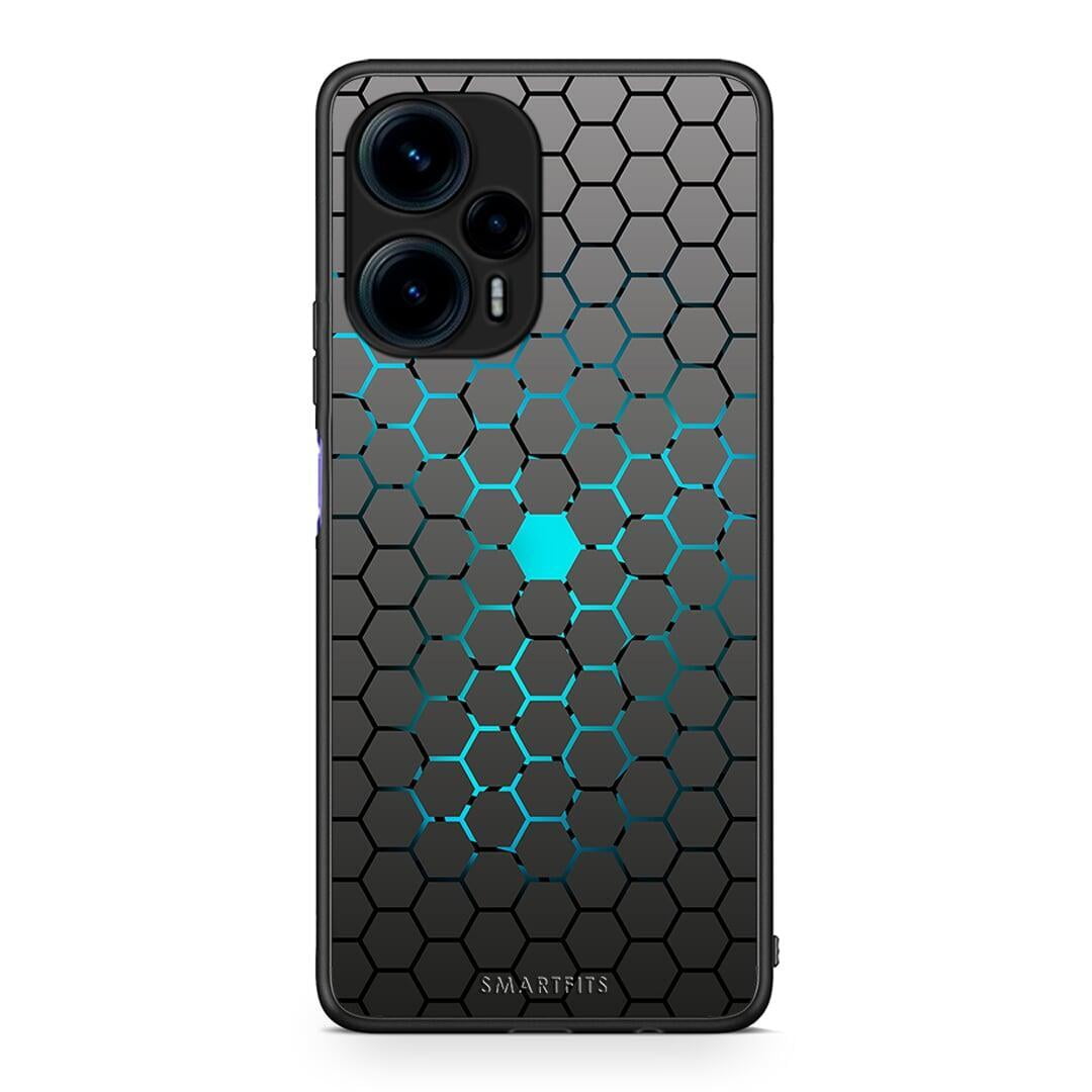 Θήκη Xiaomi Poco F5 5G Geometric Hexagonal από τη Smartfits με σχέδιο στο πίσω μέρος και μαύρο περίβλημα | Xiaomi Poco F5 5G Geometric Hexagonal Case with Colorful Back and Black Bezels