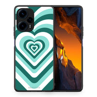 Thumbnail for Θήκη Xiaomi Poco F5 5G Green Hearts από τη Smartfits με σχέδιο στο πίσω μέρος και μαύρο περίβλημα | Xiaomi Poco F5 5G Green Hearts Case with Colorful Back and Black Bezels