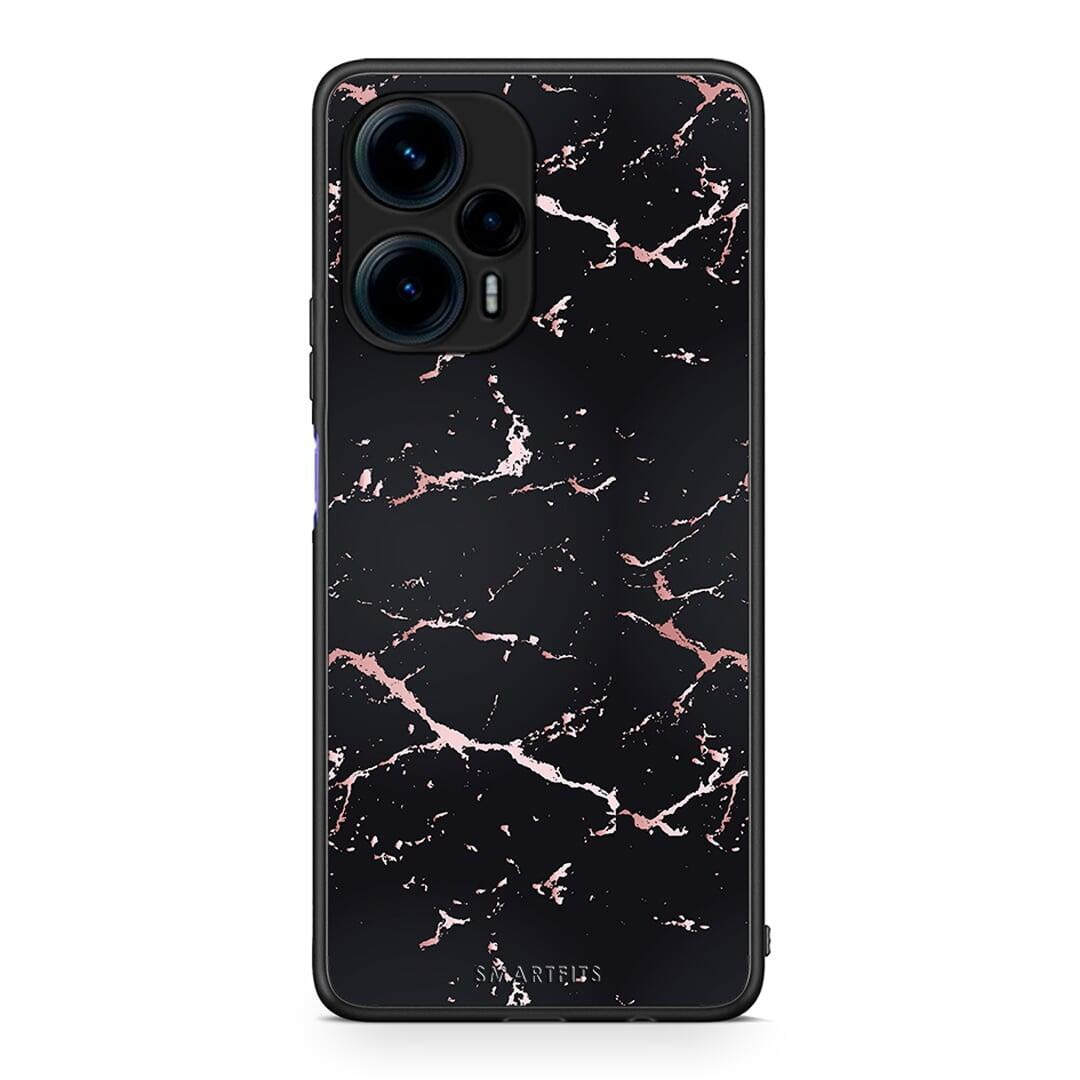 Θήκη Xiaomi Poco F5 5G Marble Black Rosegold από τη Smartfits με σχέδιο στο πίσω μέρος και μαύρο περίβλημα | Xiaomi Poco F5 5G Marble Black Rosegold Case with Colorful Back and Black Bezels