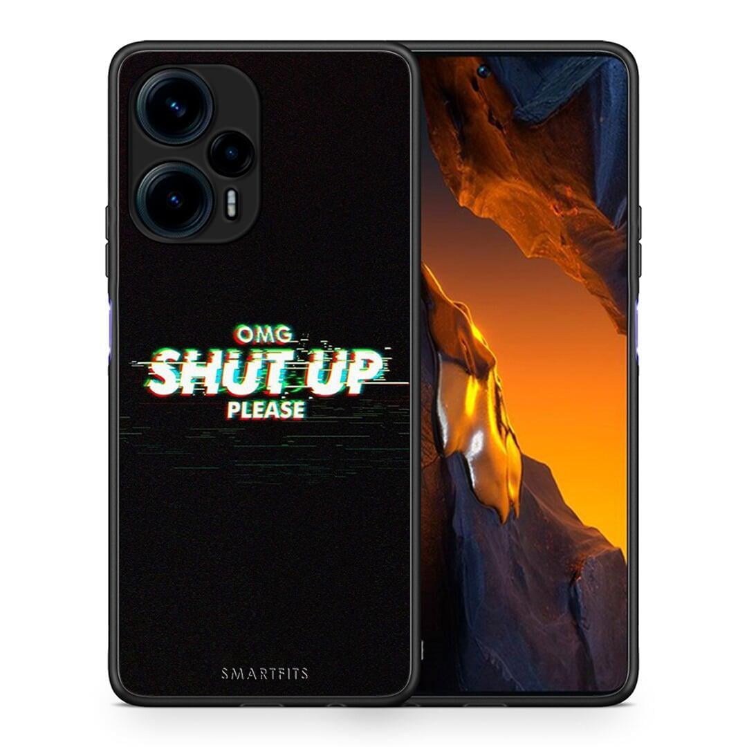 Θήκη Xiaomi Poco F5 5G OMG ShutUp από τη Smartfits με σχέδιο στο πίσω μέρος και μαύρο περίβλημα | Xiaomi Poco F5 5G OMG ShutUp Case with Colorful Back and Black Bezels