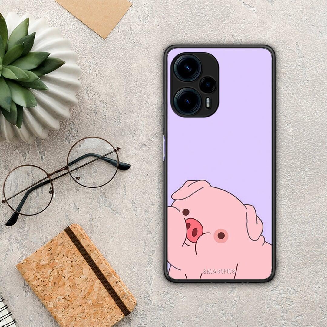 Θήκη Xiaomi Poco F5 5G Pig Love 2 από τη Smartfits με σχέδιο στο πίσω μέρος και μαύρο περίβλημα | Xiaomi Poco F5 5G Pig Love 2 Case with Colorful Back and Black Bezels