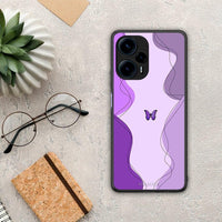 Thumbnail for Θήκη Xiaomi Poco F5 5G Purple Mariposa από τη Smartfits με σχέδιο στο πίσω μέρος και μαύρο περίβλημα | Xiaomi Poco F5 5G Purple Mariposa Case with Colorful Back and Black Bezels