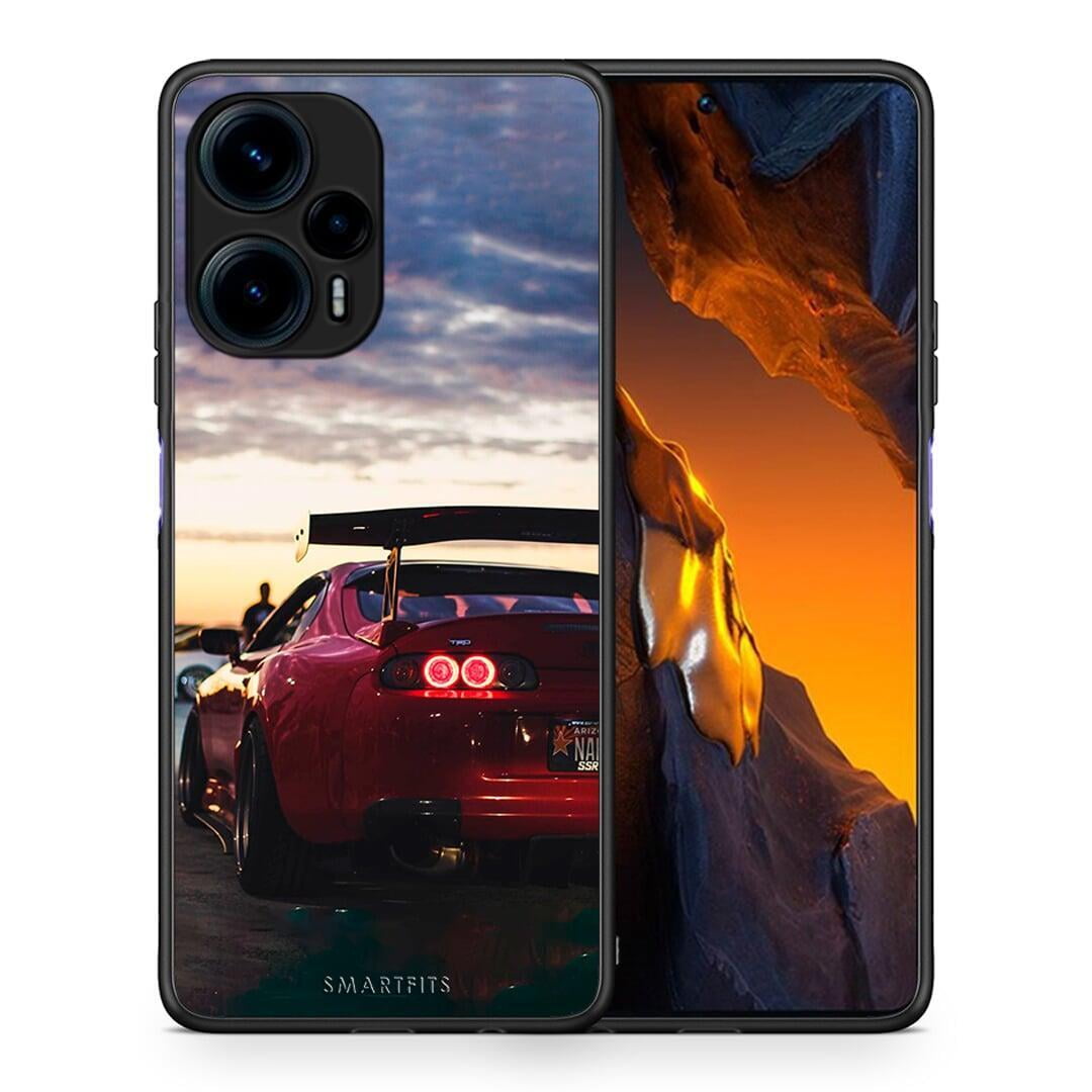 Θήκη Xiaomi Poco F5 5G Racing Supra από τη Smartfits με σχέδιο στο πίσω μέρος και μαύρο περίβλημα | Xiaomi Poco F5 5G Racing Supra Case with Colorful Back and Black Bezels