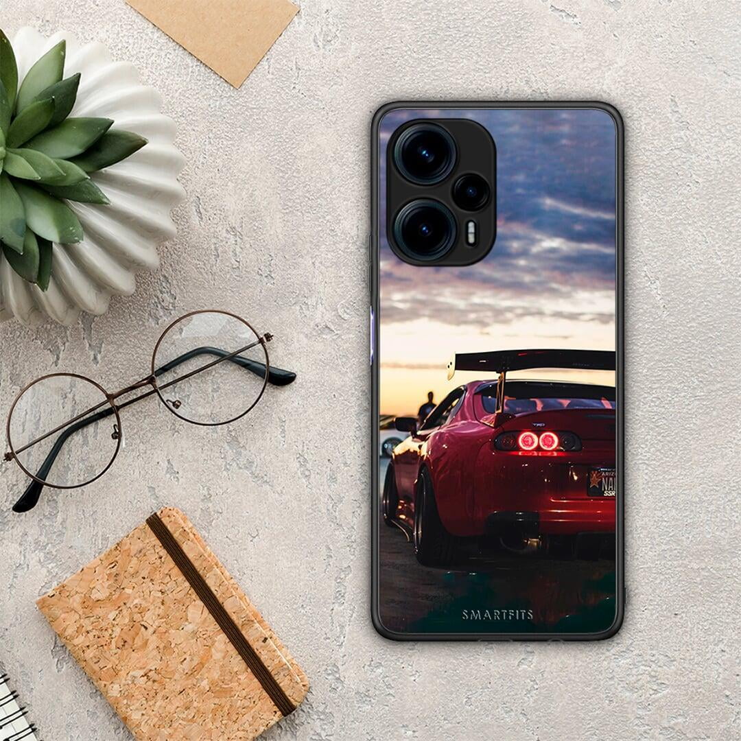 Θήκη Xiaomi Poco F5 5G Racing Supra από τη Smartfits με σχέδιο στο πίσω μέρος και μαύρο περίβλημα | Xiaomi Poco F5 5G Racing Supra Case with Colorful Back and Black Bezels