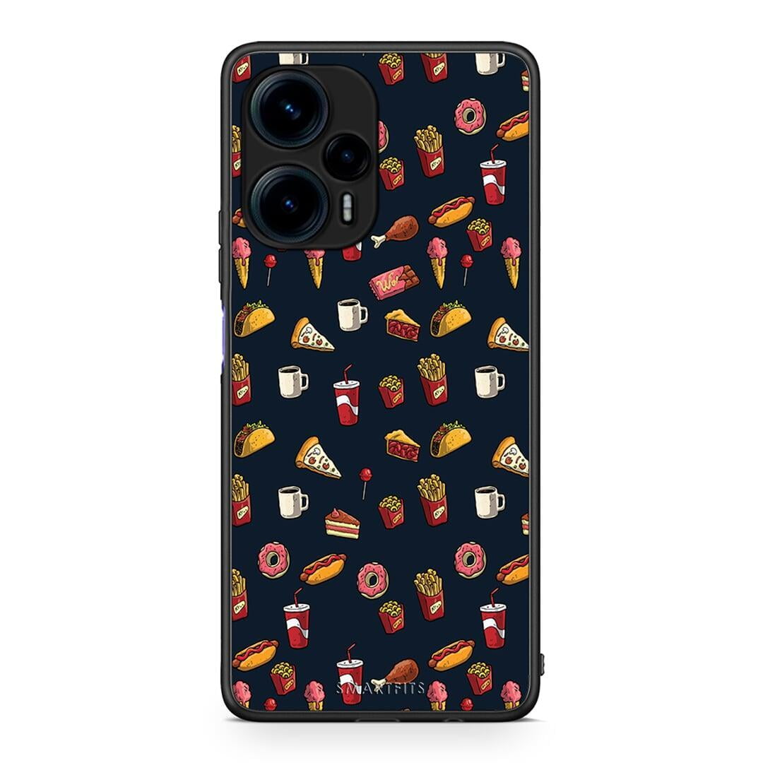 Θήκη Xiaomi Poco F5 5G Random Hungry από τη Smartfits με σχέδιο στο πίσω μέρος και μαύρο περίβλημα | Xiaomi Poco F5 5G Random Hungry Case with Colorful Back and Black Bezels