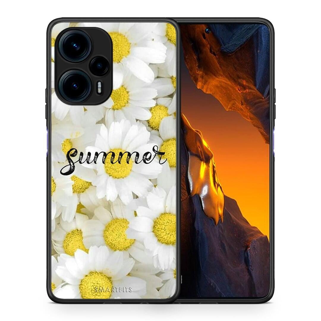 Θήκη Xiaomi Poco F5 5G Summer Daisies από τη Smartfits με σχέδιο στο πίσω μέρος και μαύρο περίβλημα | Xiaomi Poco F5 5G Summer Daisies Case with Colorful Back and Black Bezels