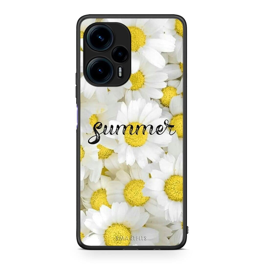 Θήκη Xiaomi Poco F5 5G Summer Daisies από τη Smartfits με σχέδιο στο πίσω μέρος και μαύρο περίβλημα | Xiaomi Poco F5 5G Summer Daisies Case with Colorful Back and Black Bezels