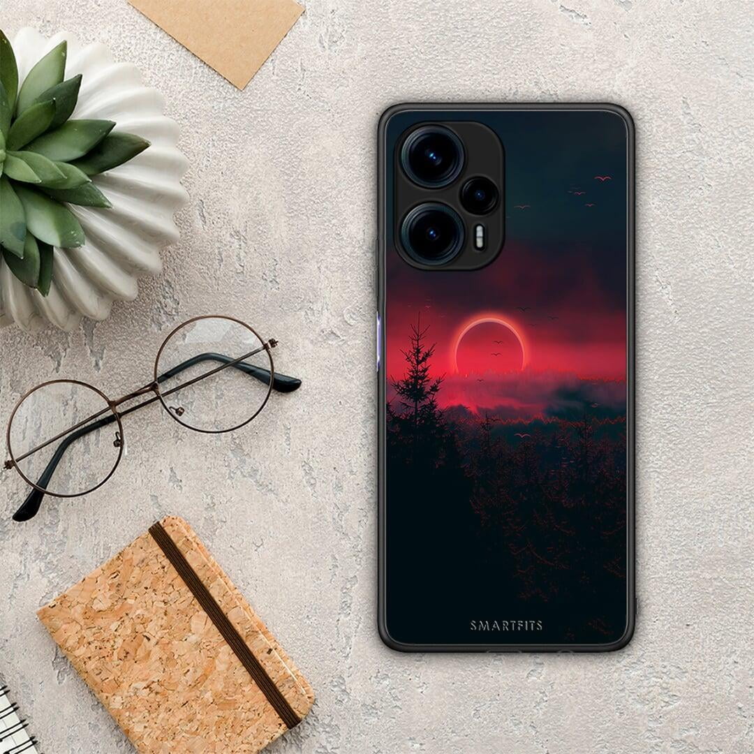 Θήκη Xiaomi Poco F5 5G Tropic Sunset από τη Smartfits με σχέδιο στο πίσω μέρος και μαύρο περίβλημα | Xiaomi Poco F5 5G Tropic Sunset Case with Colorful Back and Black Bezels