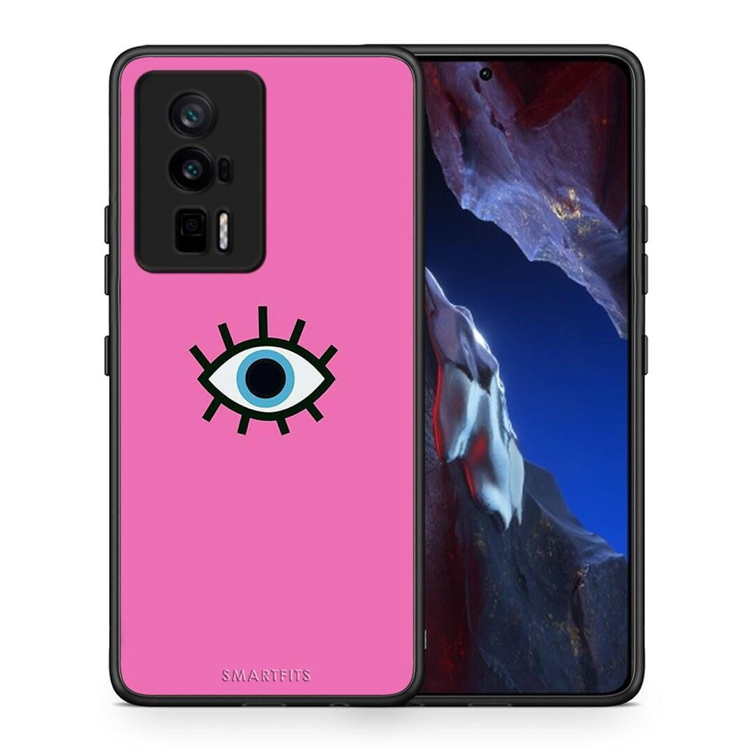 Θήκη Xiaomi Poco F5 Pro / Redmi K60 Pro Blue Eye Pink από τη Smartfits με σχέδιο στο πίσω μέρος και μαύρο περίβλημα | Xiaomi Poco F5 Pro / Redmi K60 Pro Blue Eye Pink Case with Colorful Back and Black Bezels