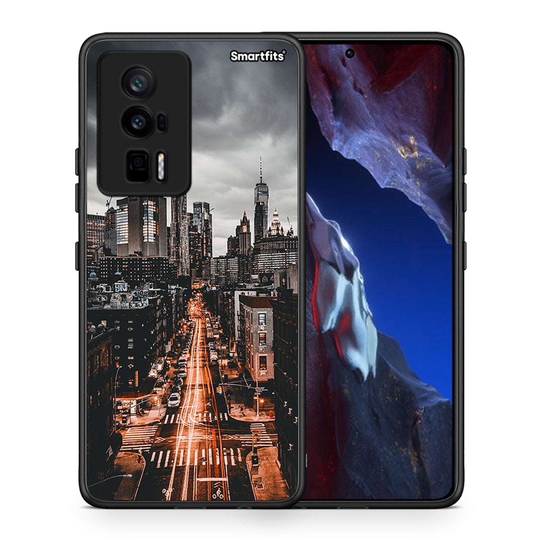 Θήκη Xiaomi Poco F5 Pro / Redmi K60 Pro City Lights από τη Smartfits με σχέδιο στο πίσω μέρος και μαύρο περίβλημα | Xiaomi Poco F5 Pro / Redmi K60 Pro City Lights Case with Colorful Back and Black Bezels