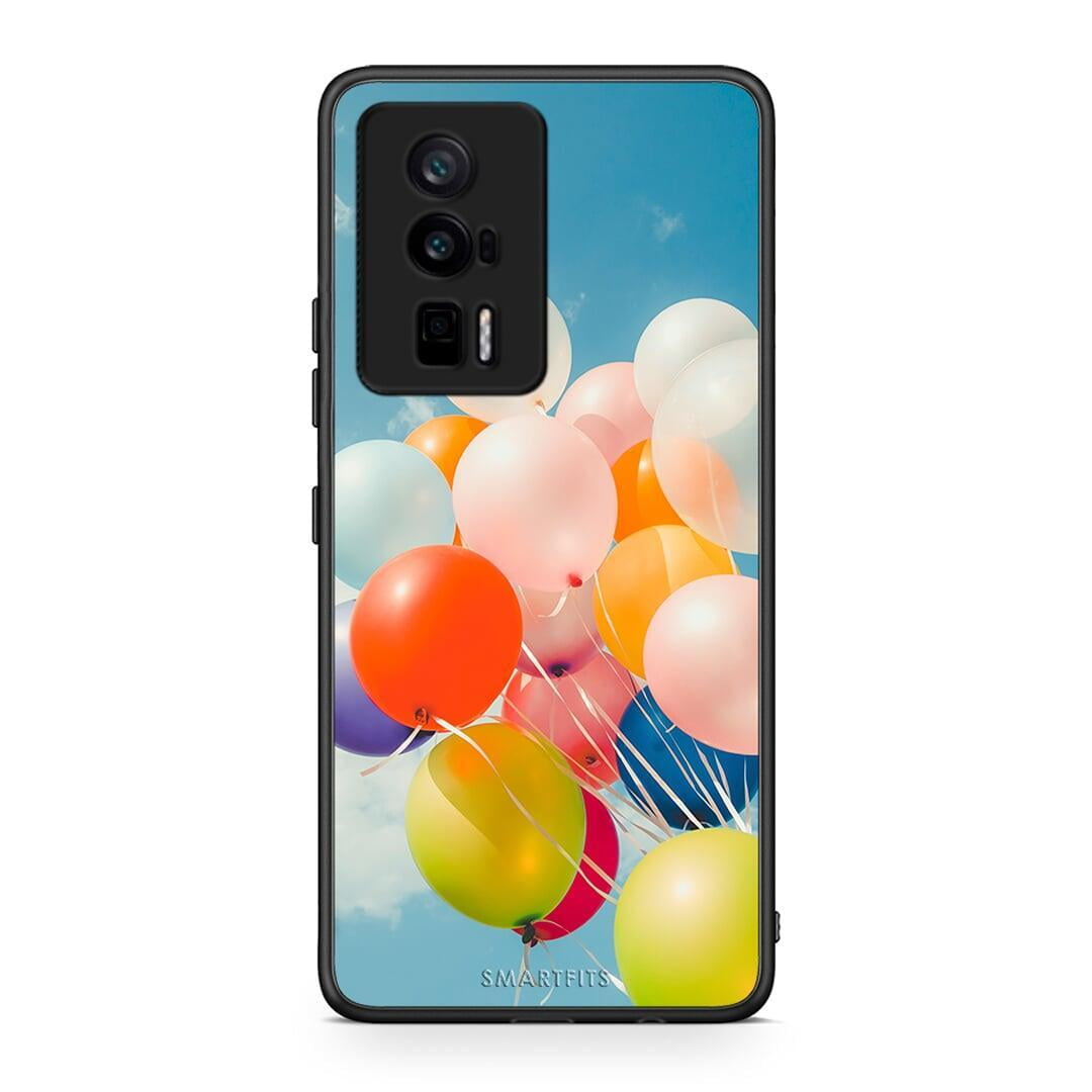 Θήκη Xiaomi Poco F5 Pro / Redmi K60 Pro Colorful Balloons από τη Smartfits με σχέδιο στο πίσω μέρος και μαύρο περίβλημα | Xiaomi Poco F5 Pro / Redmi K60 Pro Colorful Balloons Case with Colorful Back and Black Bezels