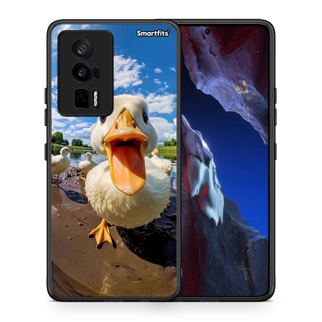 Θήκη Xiaomi Poco F5 Pro / Redmi K60 Pro Duck Face από τη Smartfits με σχέδιο στο πίσω μέρος και μαύρο περίβλημα | Xiaomi Poco F5 Pro / Redmi K60 Pro Duck Face Case with Colorful Back and Black Bezels