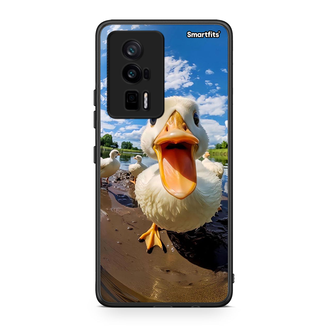 Θήκη Xiaomi Poco F5 Pro / Redmi K60 Pro Duck Face από τη Smartfits με σχέδιο στο πίσω μέρος και μαύρο περίβλημα | Xiaomi Poco F5 Pro / Redmi K60 Pro Duck Face Case with Colorful Back and Black Bezels