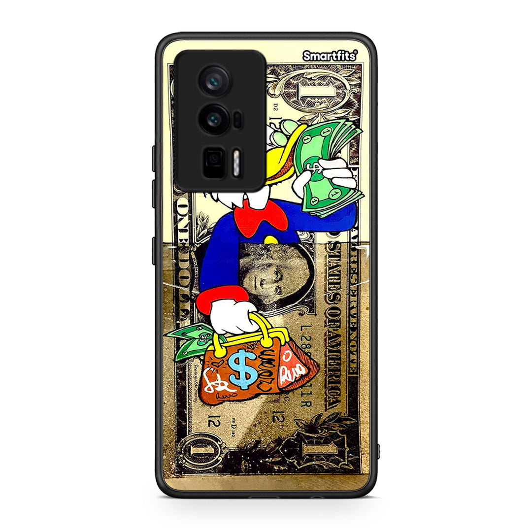 Θήκη Xiaomi Poco F5 Pro / Redmi K60 Pro Duck Money από τη Smartfits με σχέδιο στο πίσω μέρος και μαύρο περίβλημα | Xiaomi Poco F5 Pro / Redmi K60 Pro Duck Money Case with Colorful Back and Black Bezels