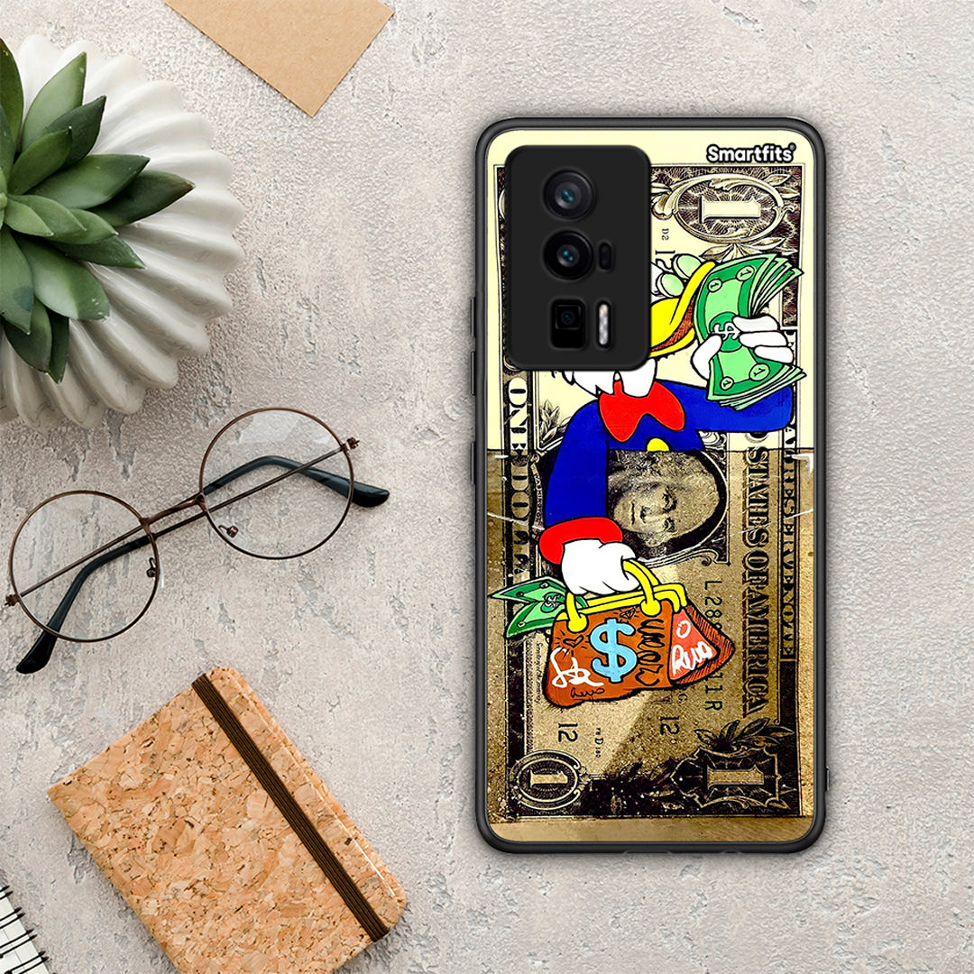 Θήκη Xiaomi Poco F5 Pro / Redmi K60 Pro Duck Money από τη Smartfits με σχέδιο στο πίσω μέρος και μαύρο περίβλημα | Xiaomi Poco F5 Pro / Redmi K60 Pro Duck Money Case with Colorful Back and Black Bezels