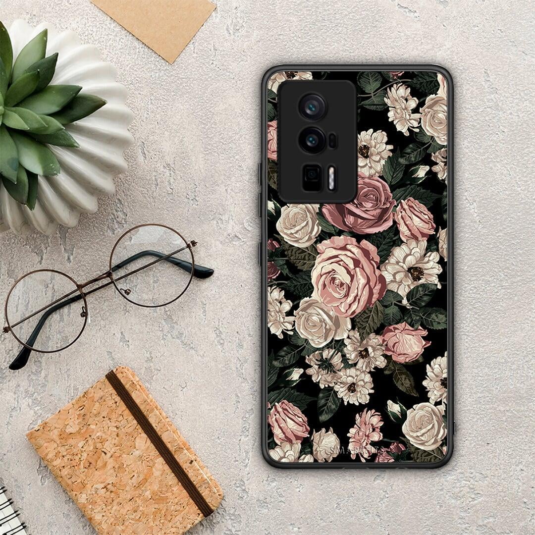 Θήκη Xiaomi Poco F5 Pro / Redmi K60 Pro Flower Wild Roses από τη Smartfits με σχέδιο στο πίσω μέρος και μαύρο περίβλημα | Xiaomi Poco F5 Pro / Redmi K60 Pro Flower Wild Roses Case with Colorful Back and Black Bezels