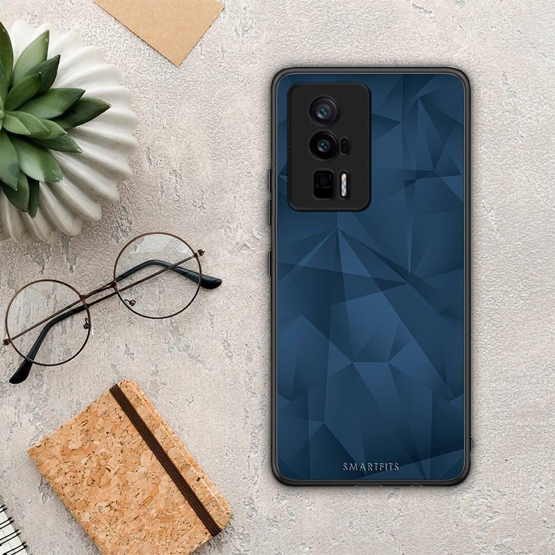 Θήκη Xiaomi Poco F5 Pro / Redmi K60 Pro Geometric Blue Abstract από τη Smartfits με σχέδιο στο πίσω μέρος και μαύρο περίβλημα | Xiaomi Poco F5 Pro / Redmi K60 Pro Geometric Blue Abstract Case with Colorful Back and Black Bezels