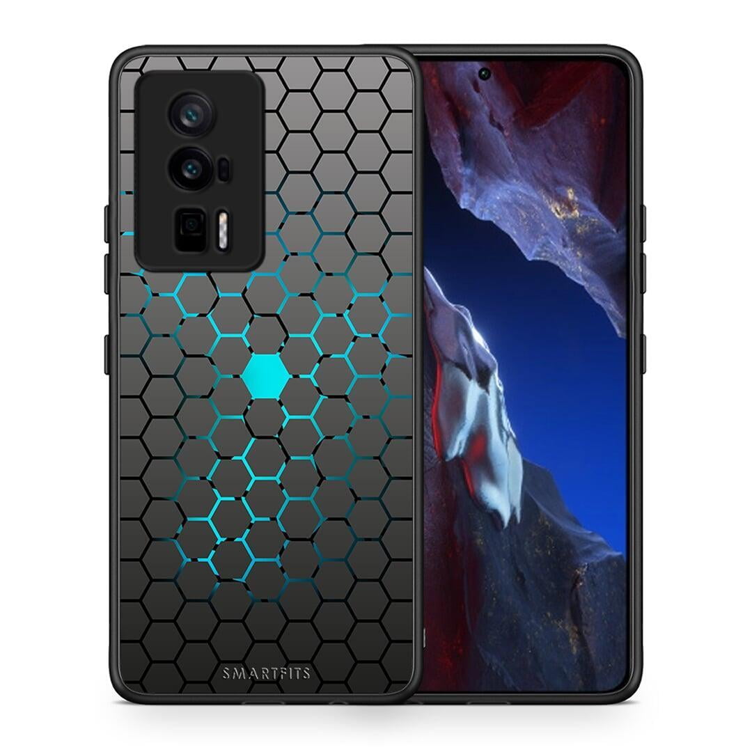 Θήκη Xiaomi Poco F5 Pro / Redmi K60 Pro Geometric Hexagonal από τη Smartfits με σχέδιο στο πίσω μέρος και μαύρο περίβλημα | Xiaomi Poco F5 Pro / Redmi K60 Pro Geometric Hexagonal Case with Colorful Back and Black Bezels