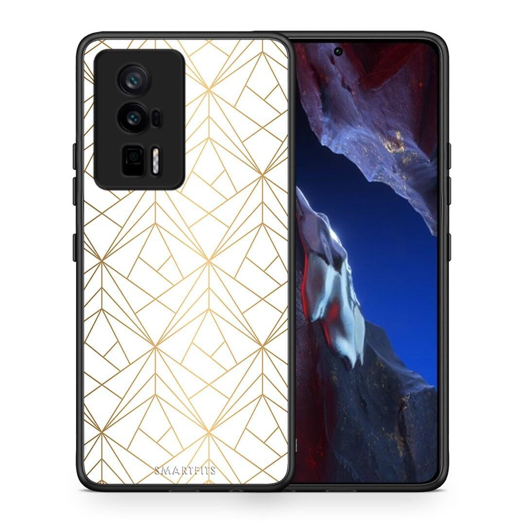 Θήκη Xiaomi Poco F5 Pro / Redmi K60 Pro Geometric Luxury White από τη Smartfits με σχέδιο στο πίσω μέρος και μαύρο περίβλημα | Xiaomi Poco F5 Pro / Redmi K60 Pro Geometric Luxury White Case with Colorful Back and Black Bezels