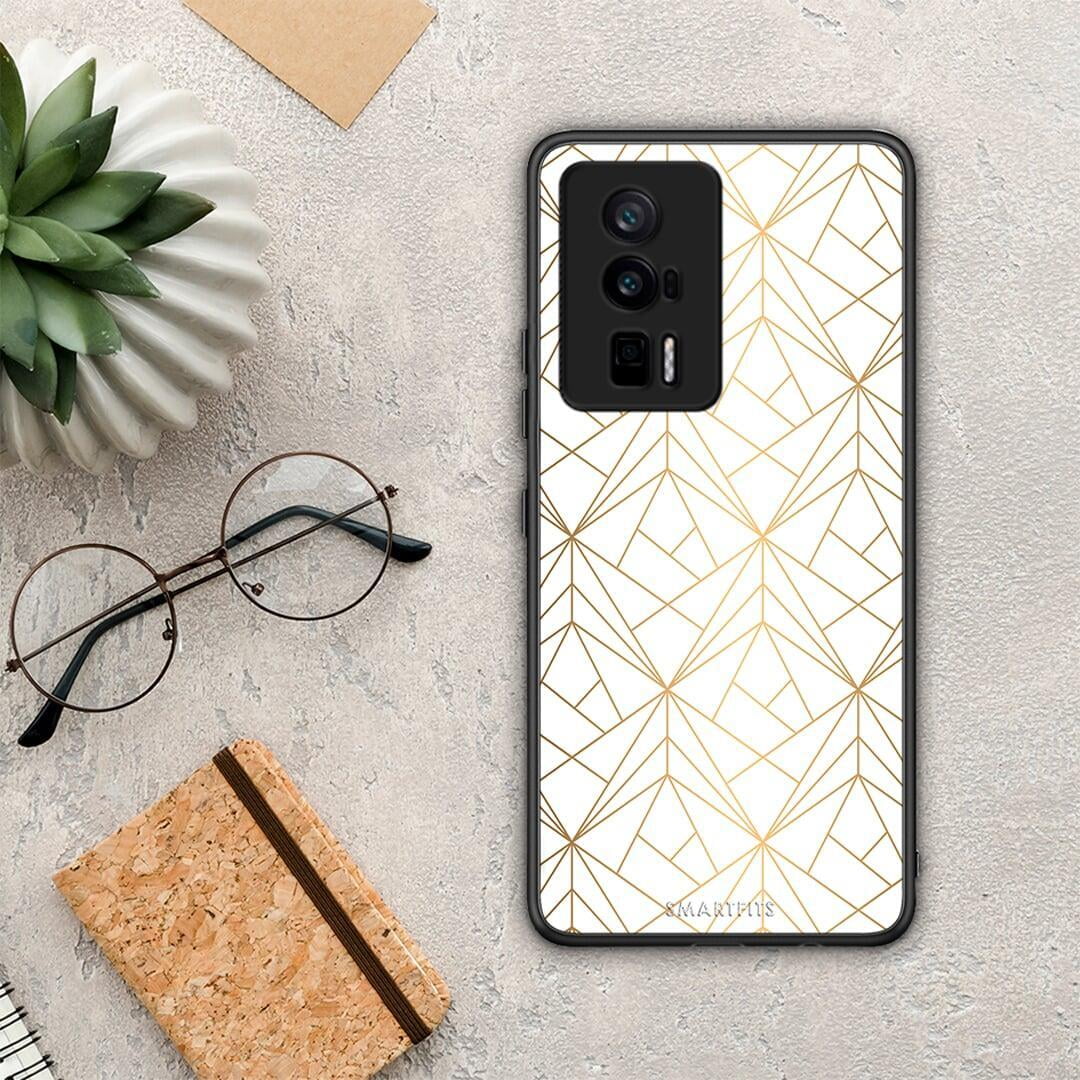 Θήκη Xiaomi Poco F5 Pro / Redmi K60 Pro Geometric Luxury White από τη Smartfits με σχέδιο στο πίσω μέρος και μαύρο περίβλημα | Xiaomi Poco F5 Pro / Redmi K60 Pro Geometric Luxury White Case with Colorful Back and Black Bezels