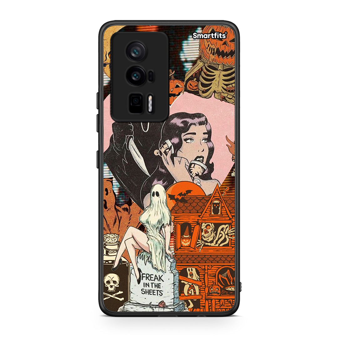 Θήκη Xiaomi Poco F5 Pro / Redmi K60 Pro Halloween Collage από τη Smartfits με σχέδιο στο πίσω μέρος και μαύρο περίβλημα | Xiaomi Poco F5 Pro / Redmi K60 Pro Halloween Collage Case with Colorful Back and Black Bezels