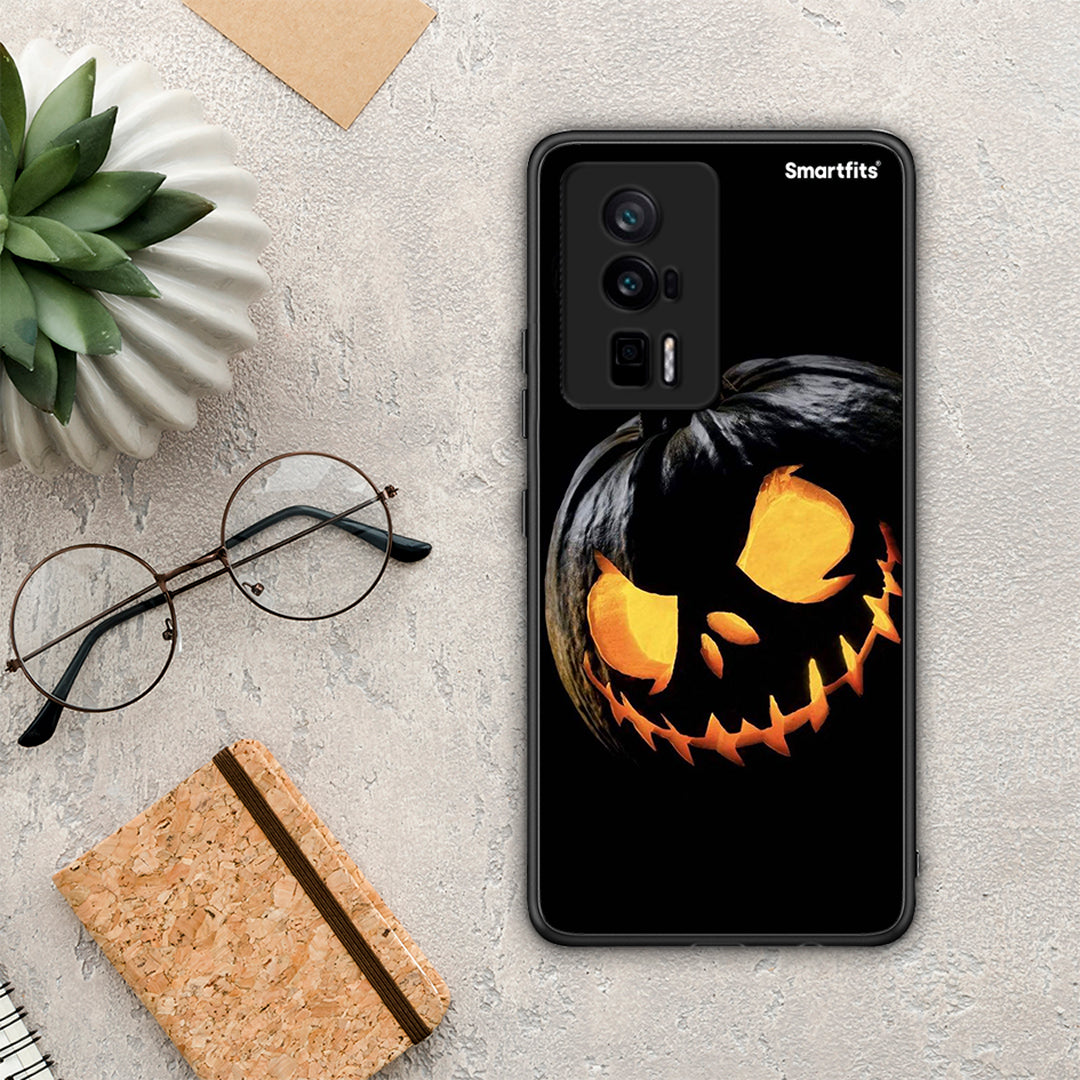 Θήκη Xiaomi Poco F5 Pro / Redmi K60 Pro Halloween Scary Pumpkin από τη Smartfits με σχέδιο στο πίσω μέρος και μαύρο περίβλημα | Xiaomi Poco F5 Pro / Redmi K60 Pro Halloween Scary Pumpkin Case with Colorful Back and Black Bezels