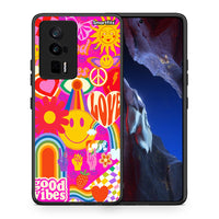 Thumbnail for Θήκη Xiaomi Poco F5 Pro / Redmi K60 Pro Hippie Love από τη Smartfits με σχέδιο στο πίσω μέρος και μαύρο περίβλημα | Xiaomi Poco F5 Pro / Redmi K60 Pro Hippie Love Case with Colorful Back and Black Bezels