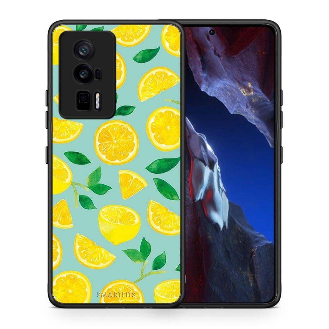 Θήκη Xiaomi Poco F5 Pro / Redmi K60 Pro Lemons από τη Smartfits με σχέδιο στο πίσω μέρος και μαύρο περίβλημα | Xiaomi Poco F5 Pro / Redmi K60 Pro Lemons Case with Colorful Back and Black Bezels