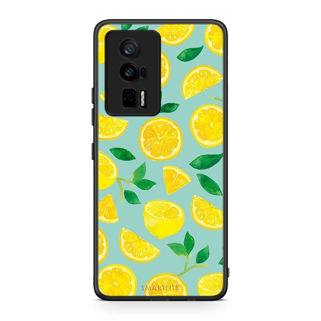 Θήκη Xiaomi Poco F5 Pro / Redmi K60 Pro Lemons από τη Smartfits με σχέδιο στο πίσω μέρος και μαύρο περίβλημα | Xiaomi Poco F5 Pro / Redmi K60 Pro Lemons Case with Colorful Back and Black Bezels