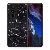 Thumbnail for Θήκη Xiaomi Poco F5 Pro / Redmi K60 Pro Marble Black Rosegold από τη Smartfits με σχέδιο στο πίσω μέρος και μαύρο περίβλημα | Xiaomi Poco F5 Pro / Redmi K60 Pro Marble Black Rosegold Case with Colorful Back and Black Bezels