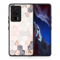 Thumbnail for Θήκη Xiaomi Poco F5 Pro / Redmi K60 Pro Marble Hexagon Pink από τη Smartfits με σχέδιο στο πίσω μέρος και μαύρο περίβλημα | Xiaomi Poco F5 Pro / Redmi K60 Pro Marble Hexagon Pink Case with Colorful Back and Black Bezels