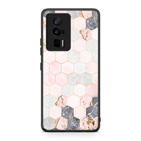 Thumbnail for Θήκη Xiaomi Poco F5 Pro / Redmi K60 Pro Marble Hexagon Pink από τη Smartfits με σχέδιο στο πίσω μέρος και μαύρο περίβλημα | Xiaomi Poco F5 Pro / Redmi K60 Pro Marble Hexagon Pink Case with Colorful Back and Black Bezels