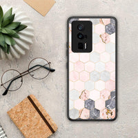 Thumbnail for Θήκη Xiaomi Poco F5 Pro / Redmi K60 Pro Marble Hexagon Pink από τη Smartfits με σχέδιο στο πίσω μέρος και μαύρο περίβλημα | Xiaomi Poco F5 Pro / Redmi K60 Pro Marble Hexagon Pink Case with Colorful Back and Black Bezels