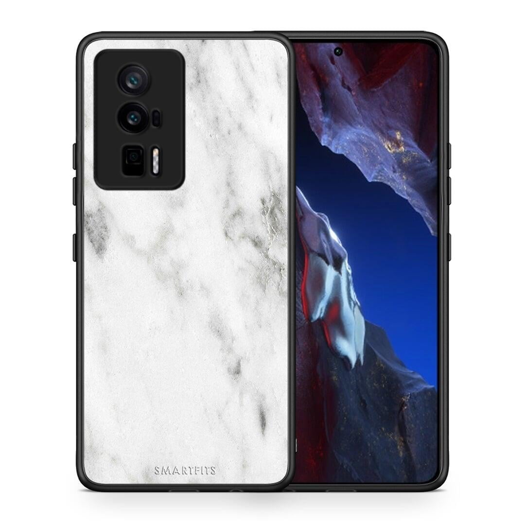 Θήκη Xiaomi Poco F5 Pro / Redmi K60 Pro Marble White από τη Smartfits με σχέδιο στο πίσω μέρος και μαύρο περίβλημα | Xiaomi Poco F5 Pro / Redmi K60 Pro Marble White Case with Colorful Back and Black Bezels