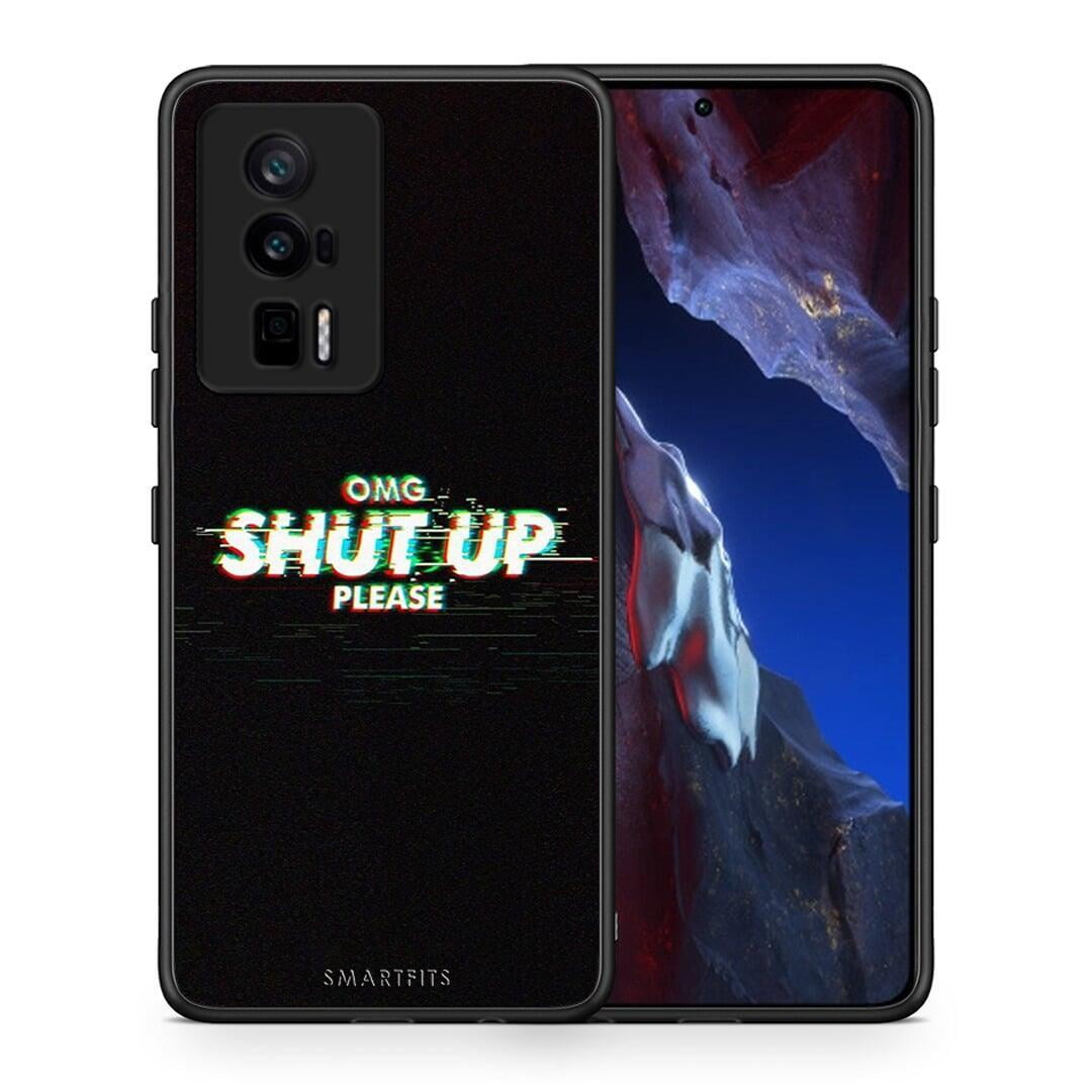 Θήκη Xiaomi Poco F5 Pro / Redmi K60 Pro OMG ShutUp από τη Smartfits με σχέδιο στο πίσω μέρος και μαύρο περίβλημα | Xiaomi Poco F5 Pro / Redmi K60 Pro OMG ShutUp Case with Colorful Back and Black Bezels